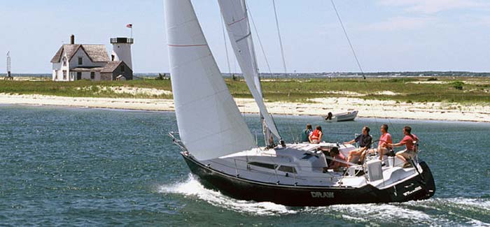 Racing sailboat