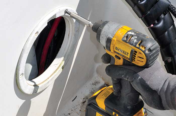 Removing original access plate