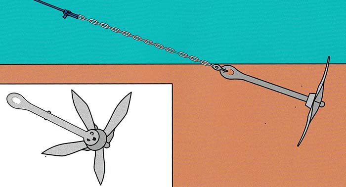 Grappnel anchor illustration