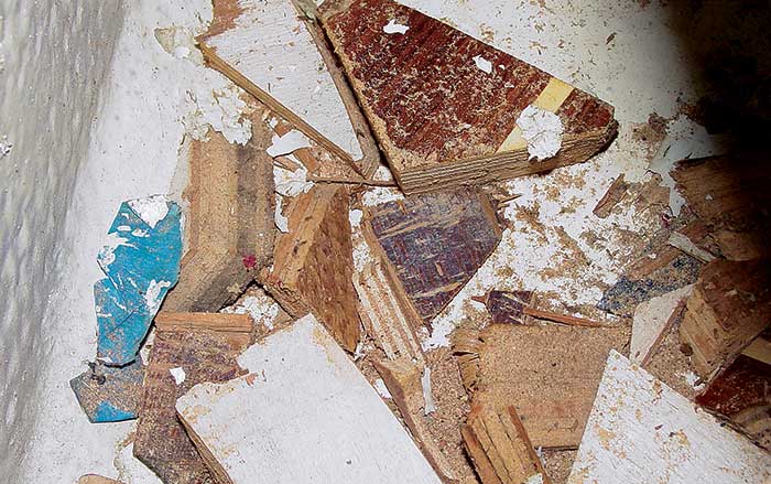 Bilge pump debris from new boat construction