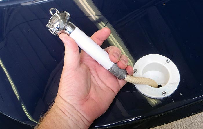 Completed shower hose installation