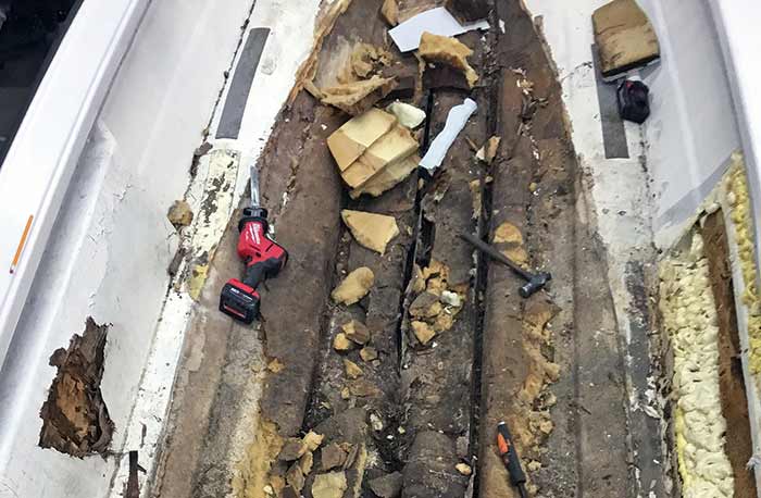 Cutting away the deck