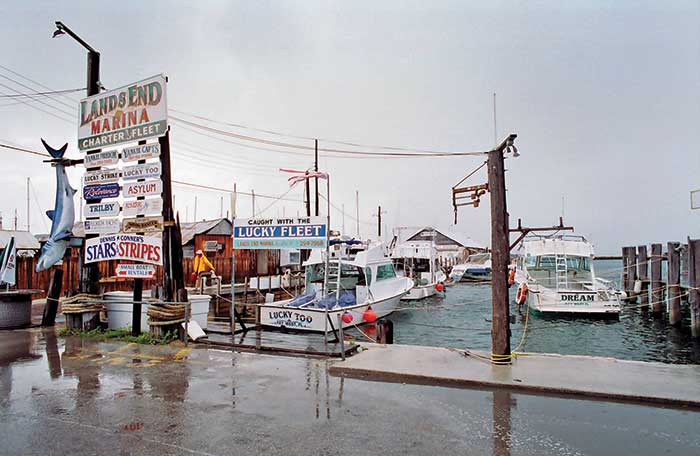 The charter fleet at Lands End Marina